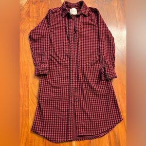 Women’s mid-weight button up Plaid Shacket